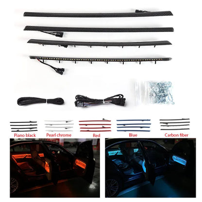 For BMW 3 Series F30 12-18 Four Interior Doors Panel Trims Blue