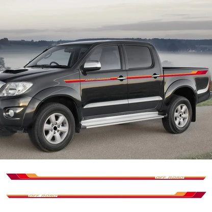 For Toyota Hilux MK8 2PCS Body Side Sticker Racing Stripes Trims