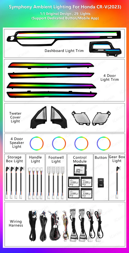 For Honda Crv CR-V 6TH Gen Icarsin Colors Dynamic Ambient 2023