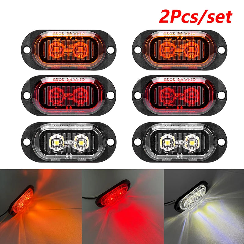 2PCS 12V 24V Truck Position Side Marker Lamps Signal