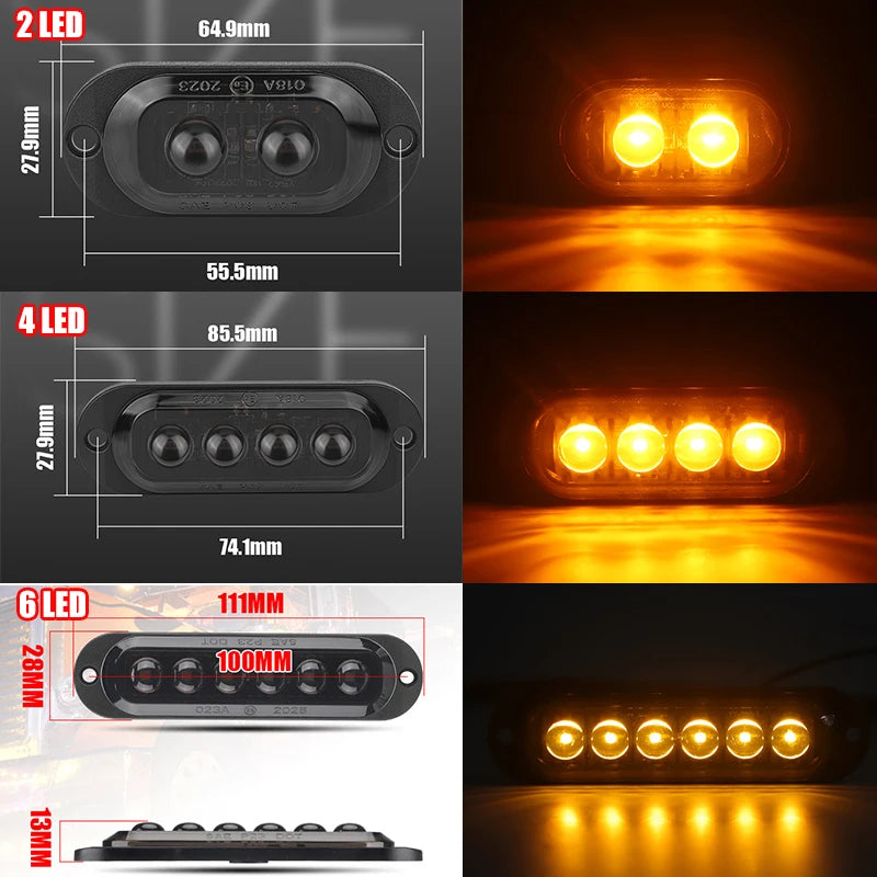 For Trailer Bus Rv 12V 24V 10PCS Truck Side Marker Clearance