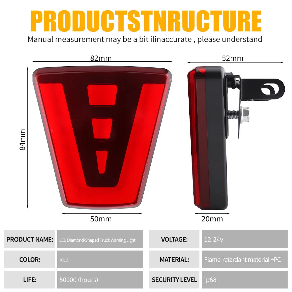 F1 Brake Rear Tail Stroboscopes Triangle Flashing Stop Signal