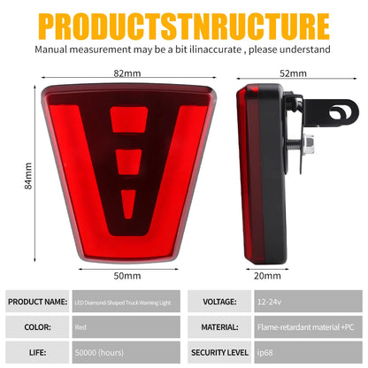 F1 Brake Rear Tail Stroboscopes Triangle Flashing Stop Signal