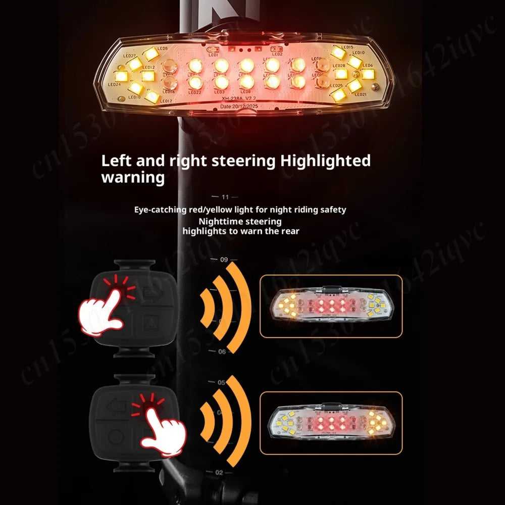 For Outdoor Travel Cycling Waterproof Turn Signal Taillight