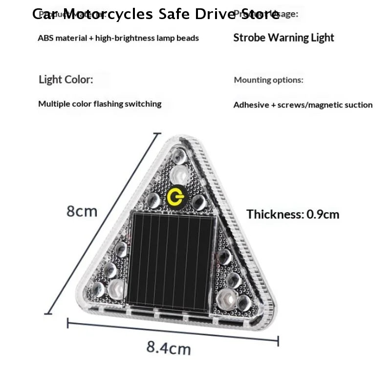 Solar Warning Anti Collision Truck Tail Flashing Magnetic Touch