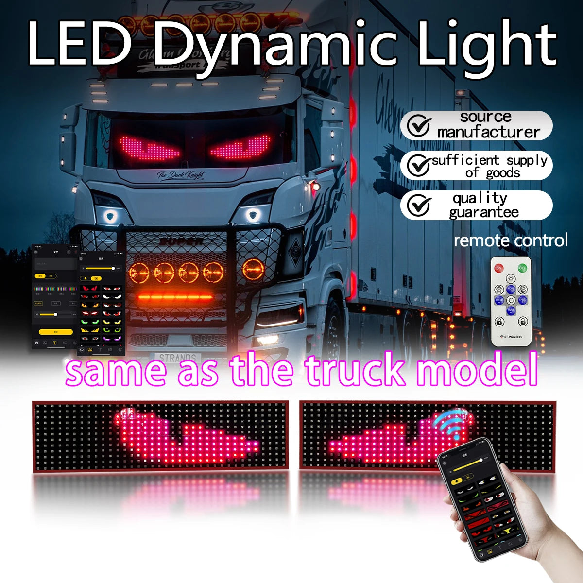 For Board Windshield 12V 24V Large APP Truck Devil Eye Pixel