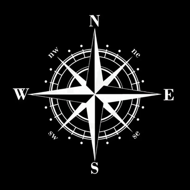 Sticker Art Design Vinyl Compass Decal Pvc Waterproof Sunscreen