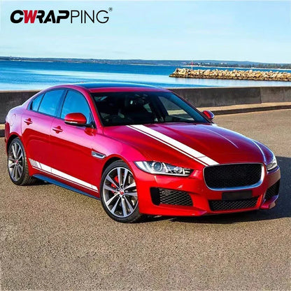 For BMW Mazda 2PCS Stickers Engine Hood Waist Sides Vinyl Wrap
