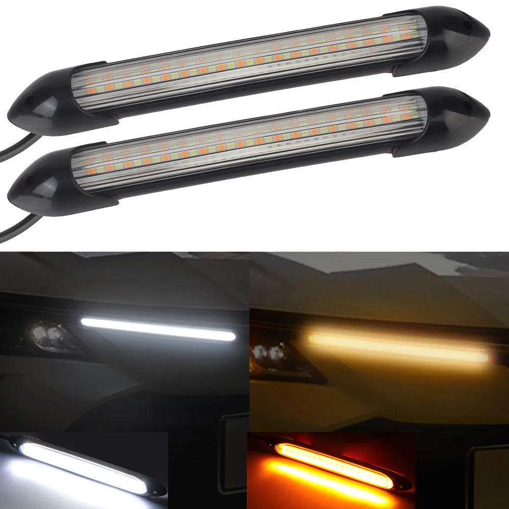 Drl Set Daytime Running Turn Signal Headlight Strip Modified