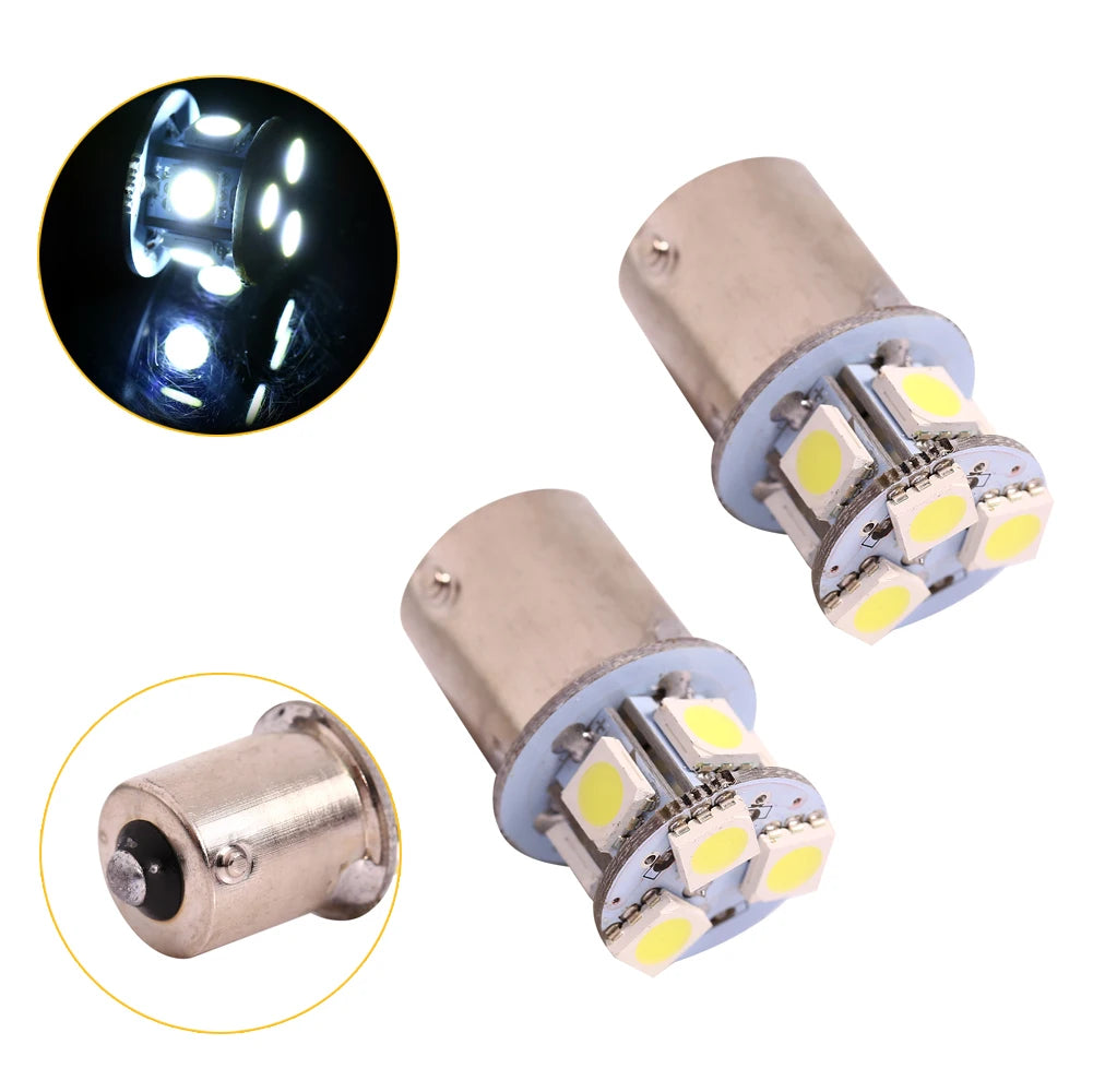 White Brake Bulb 1156 ba15s R5W 5050 8SMD Bulbs