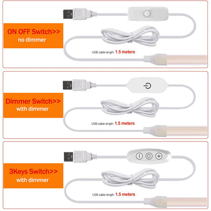 For Decor 5V USB Cob Strip On Off Touch Dimmer 3keys