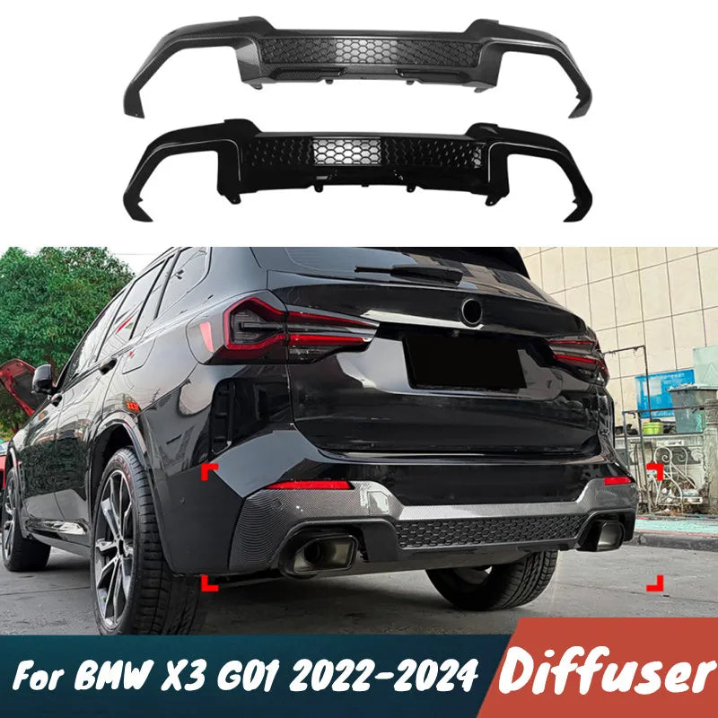 For BMW X3 G01 Lci M Sport 2022-2024 Rear Bumper Diffuser