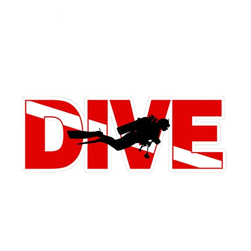 13CM Scuba Diver Cutout Flag Pvc Sticker Custom Personality