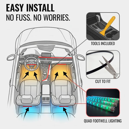 48 Ambient Footwell Long Leads Reach Every Door USB