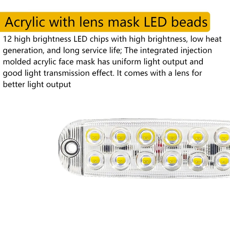 12 Strobe Side Warning Grille Flashing Lightbar Truck Signal