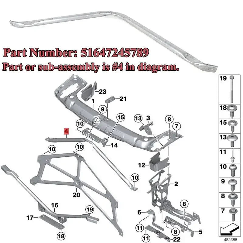 For BMW 1'2'34' Series F21 F30 Magickit Front V Barce Support