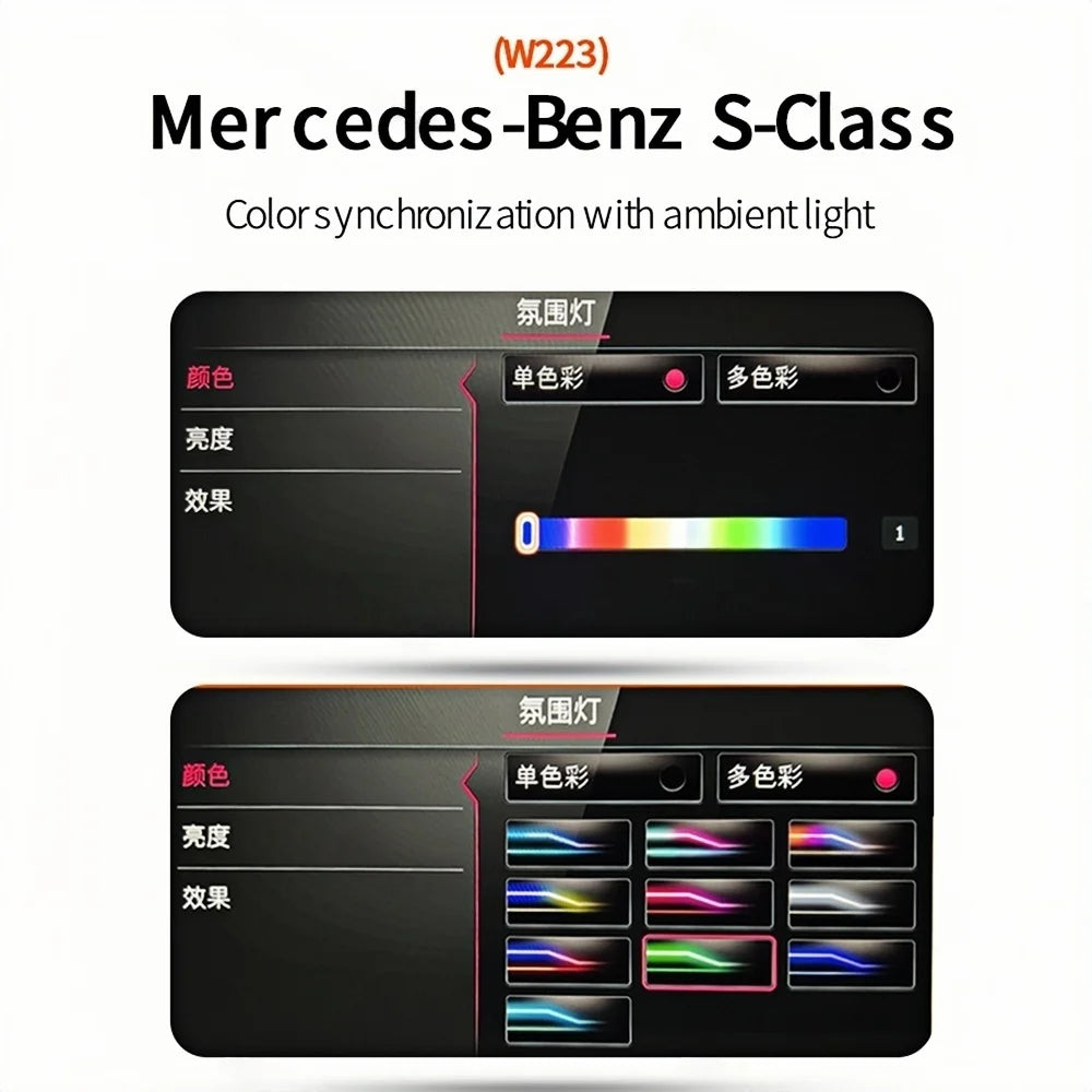 For Mercedes Benz S-Class W223 2021-2026 Colors 4D Rotating