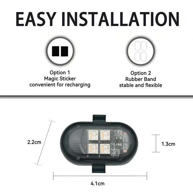 6PCS RGB Strobe Motorcycle Wireless Aircraft Airplane Helicopter