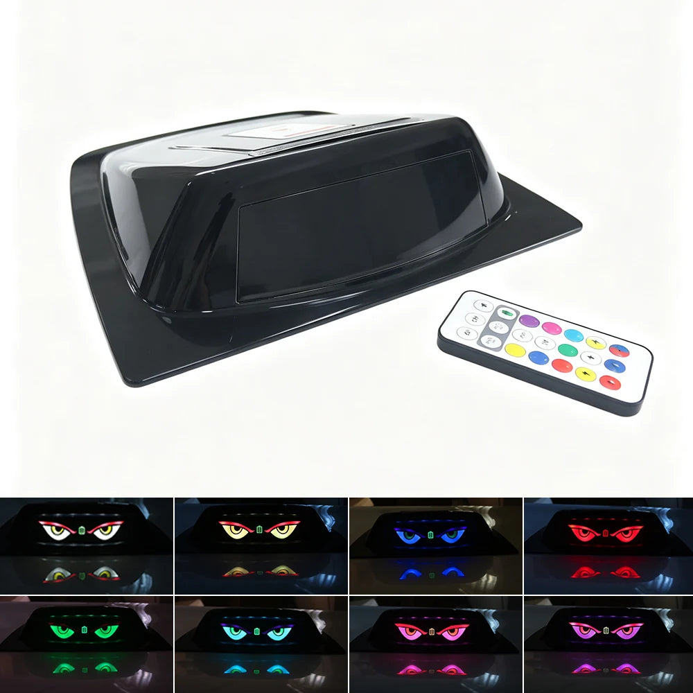 Wireless Solar Powered Roof Demon Eyes Remote RGB Flashing