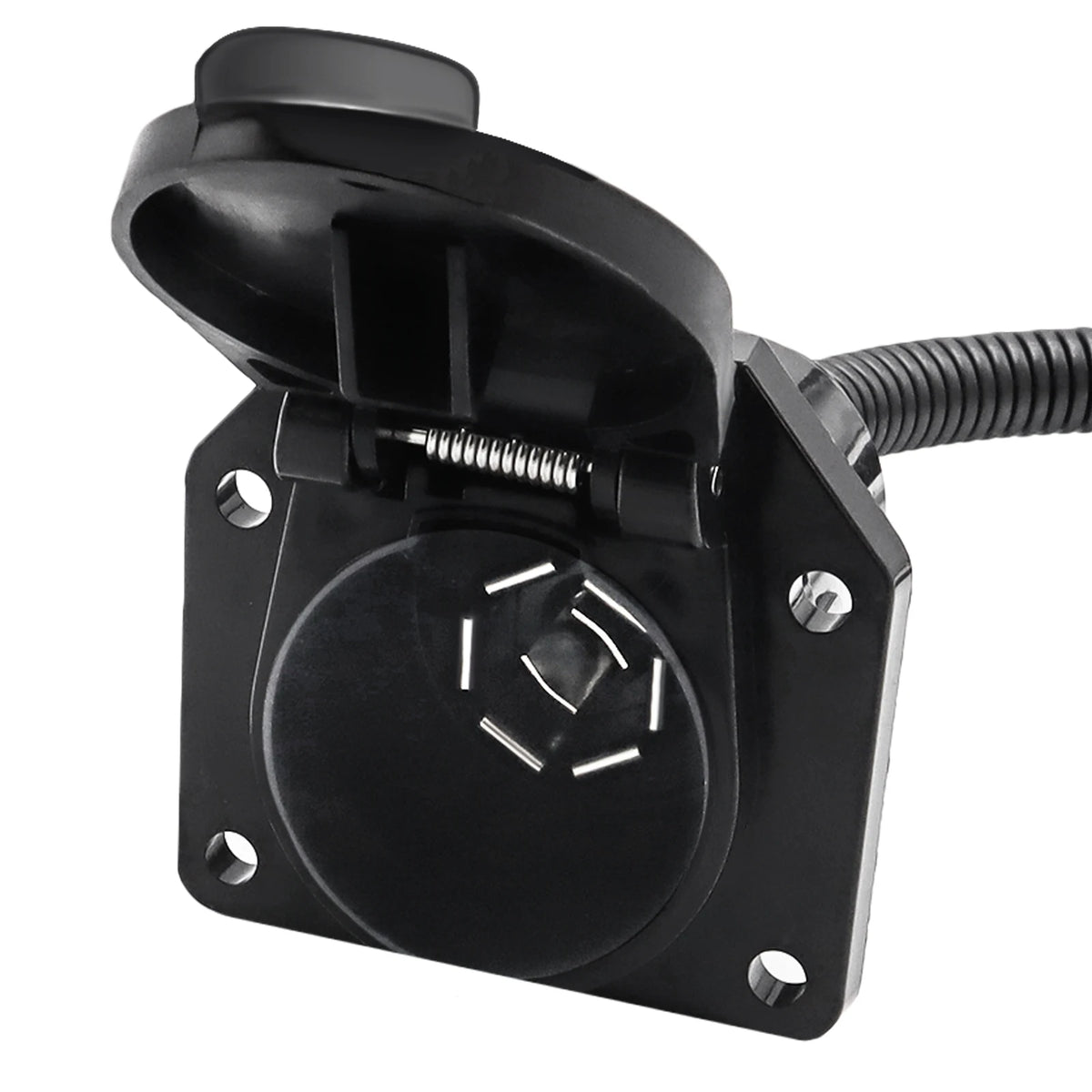 Pin Flat Way Round Blade Trailer Plug Adapter Rv