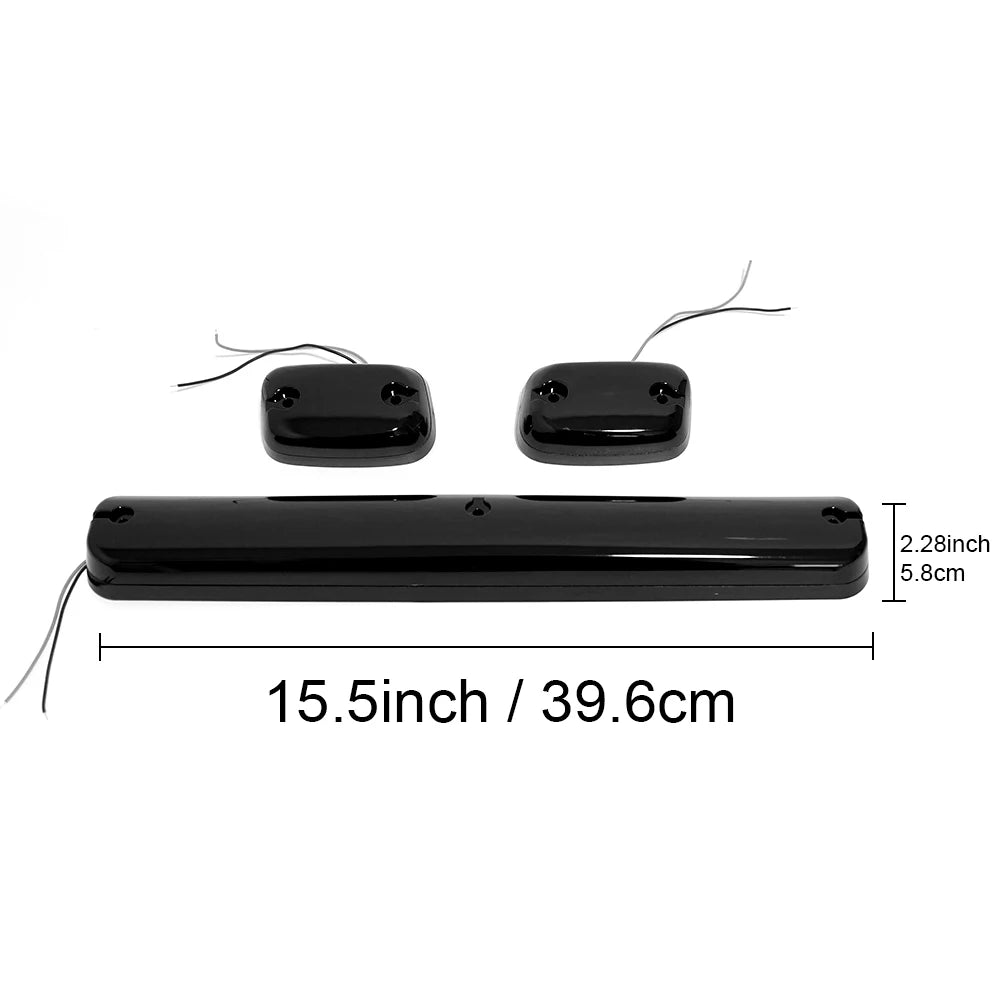 For Chevy Silverado G M C 3PCS Smoke Cab Roof Running Amber Side