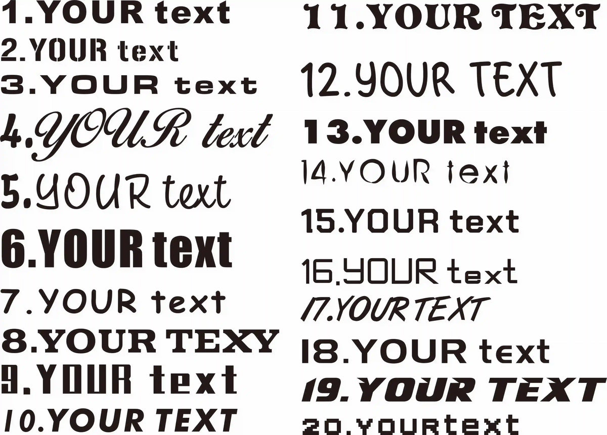 Ad Custom Text Sticker France English Chinese Japanese Character