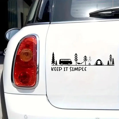 Camping Scene Decal Sticker Truck Keep Minimalist Design Durable