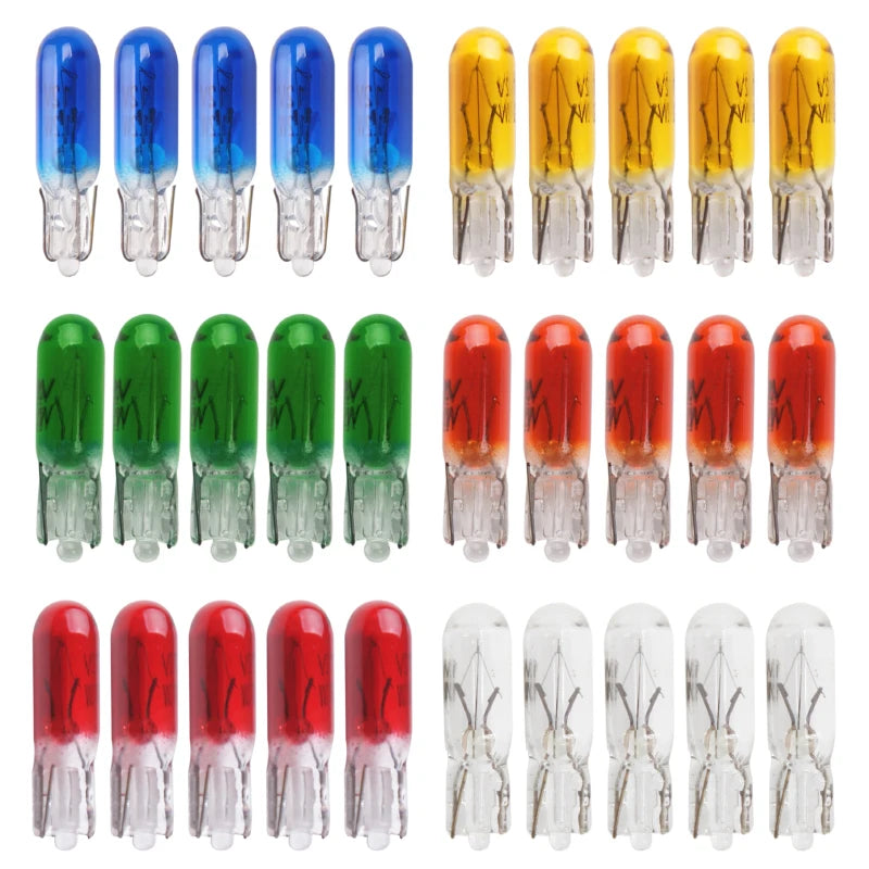 20PCS T5 1.2w 2W W3W T10 W5W Halogen Instrument