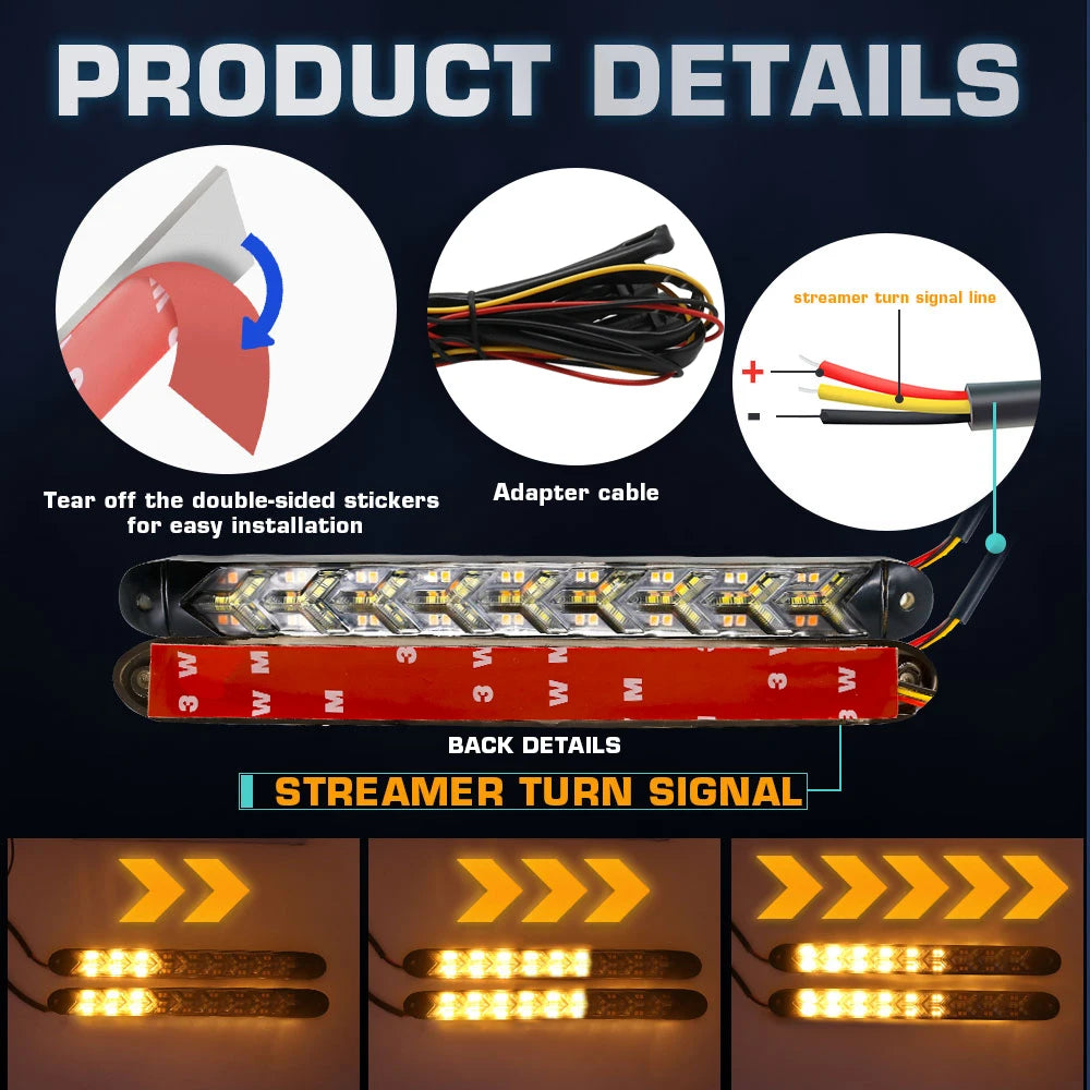 2PCS 9LED Daytime Running 12V Hid Drl Driving Turn