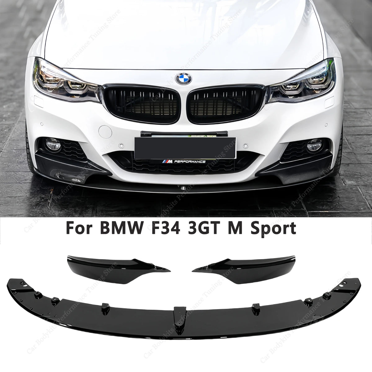 For BMW F34 3GT M Sport M Performance ABS Gloss Black Front