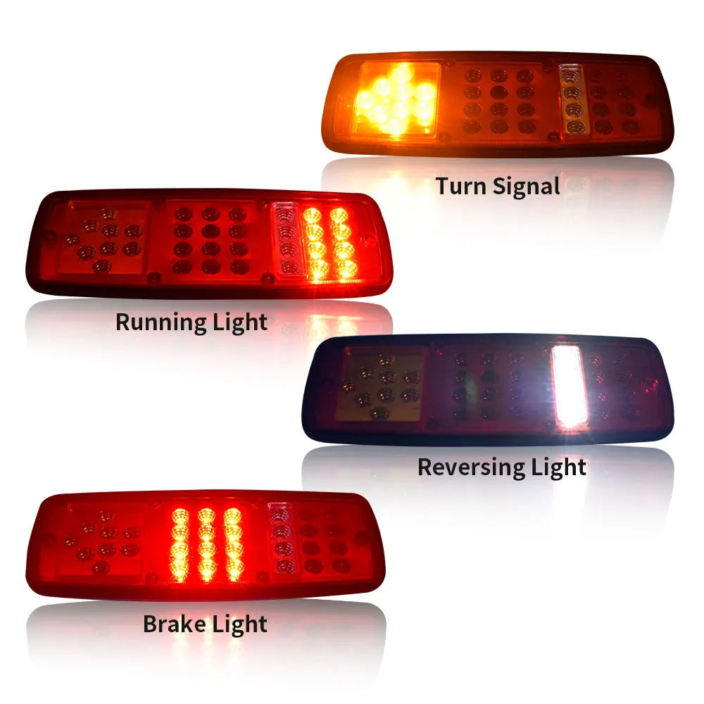 For Lorries Trailers Rvs 2PCS Bright Truck Tail Brake Turn