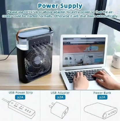 For Home Office In MINI Portable Air Cooler Fan 5-hole