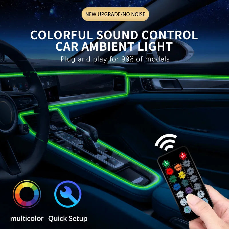 For Auto Diy Flexible Ambient Light Interior Remote APP El