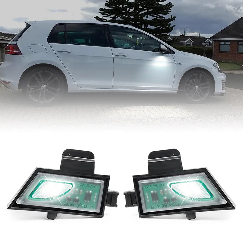 For VW Golf MK7 2012-2020 Touran 2PCS MK2 2015-2020 White Under