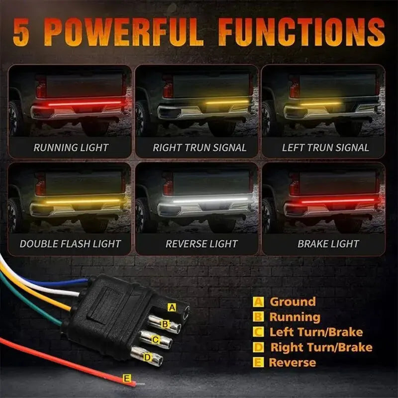 Tailgate Brake Turn Signal Pickup Truck Tail Running Reverse