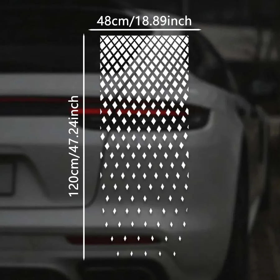 Diamond Rhombus Mesh Engine Hood Sticker Decal Self Adhesive