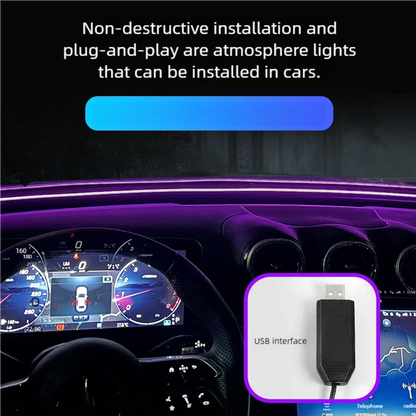 1.5m USB APP RGB Windshield Ambient Interior wrap-around