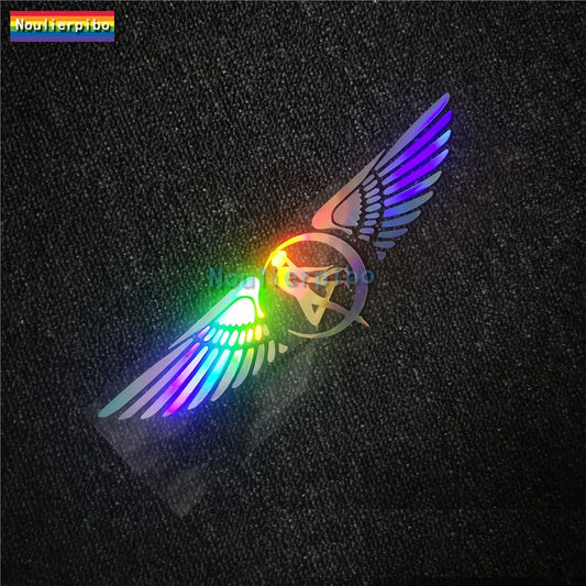 Reflective Colorful Angel Wings Laser Stickers six-pointed Star