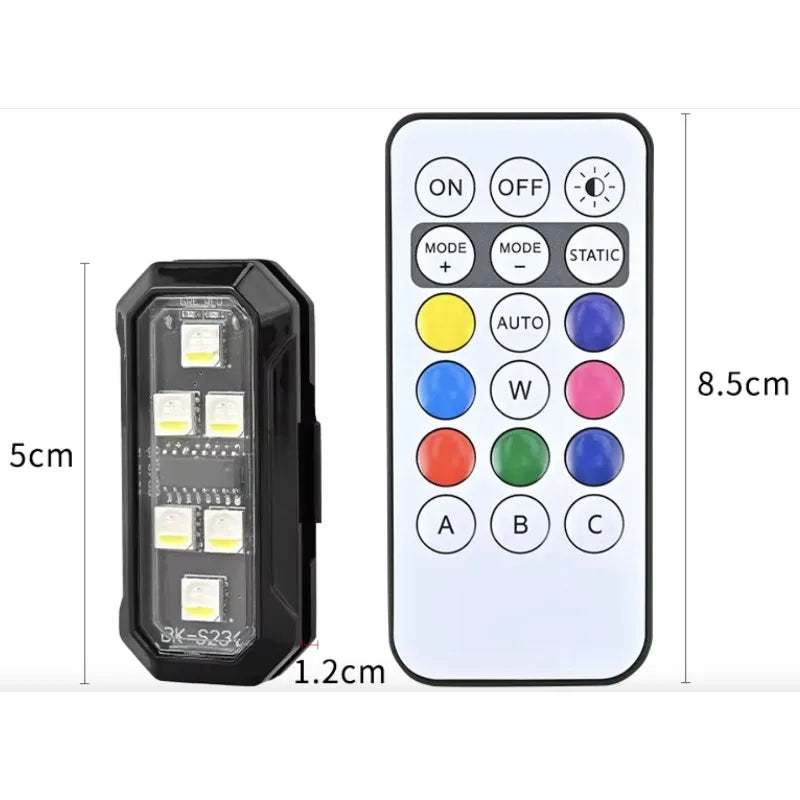 For Motorcycles RGB Color Truck Warning Night Pilot Searchlights