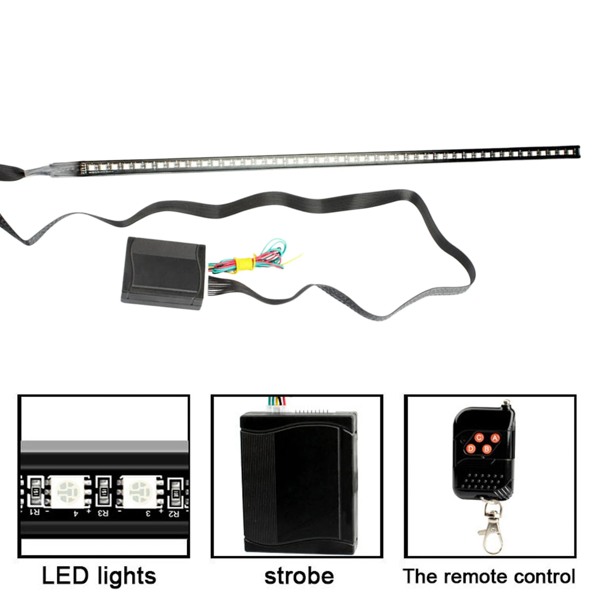 12V RGB Scanner Strip Remote Control Multicolor Flowing Grille
