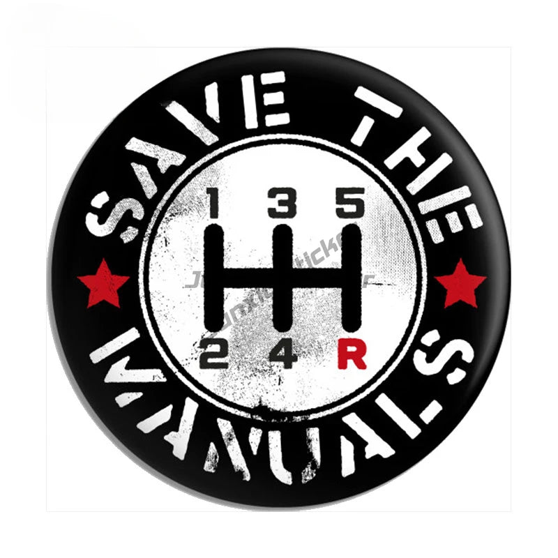 Save Manual Logo Vinyl Stickers Decals Trunk Body Window