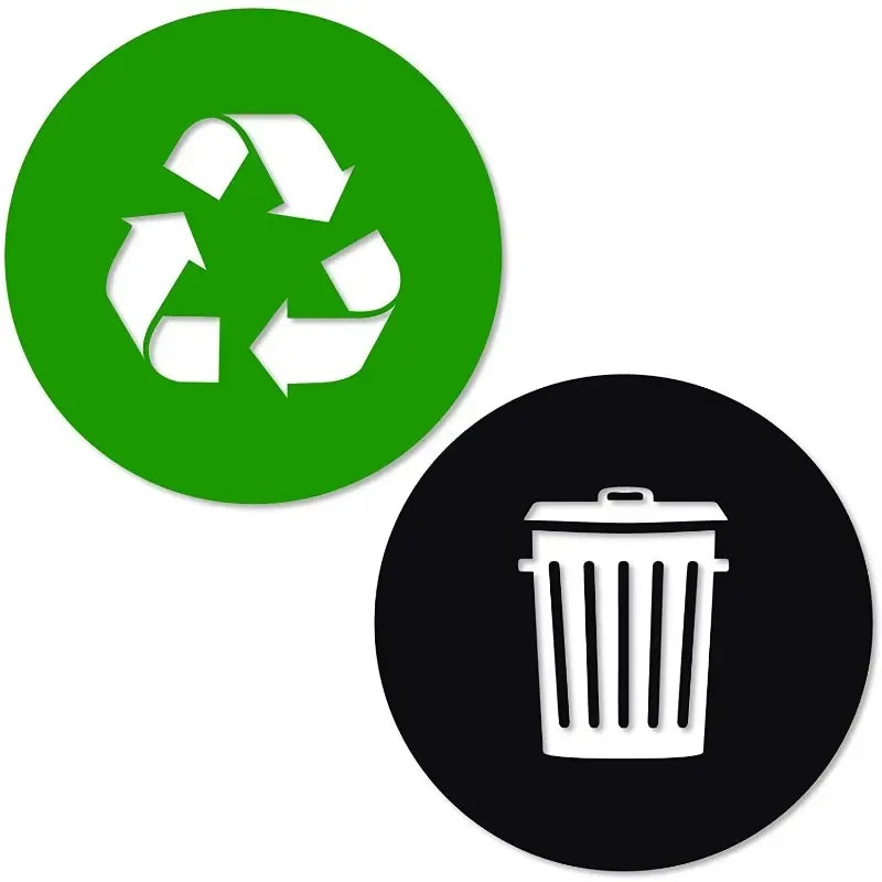 Recycle Trash Sticker Vinyl Modern Logo Symbol Organize Cans