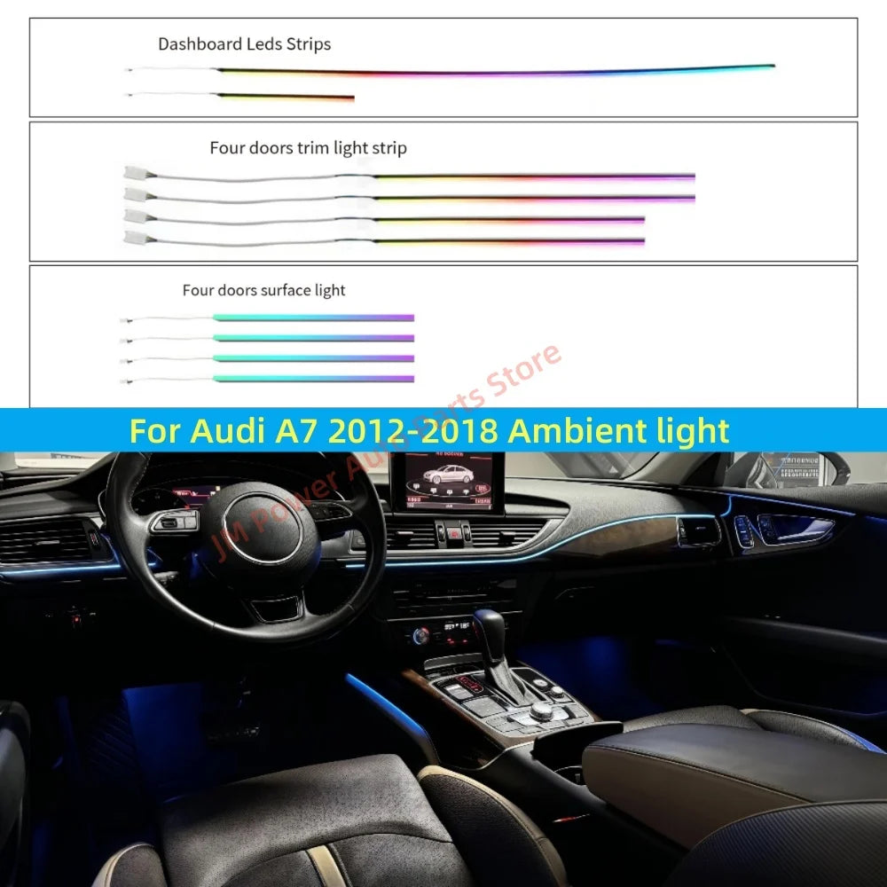 For Audi A6 A7 2012-2018 Automotive Colors Ambient Interior
