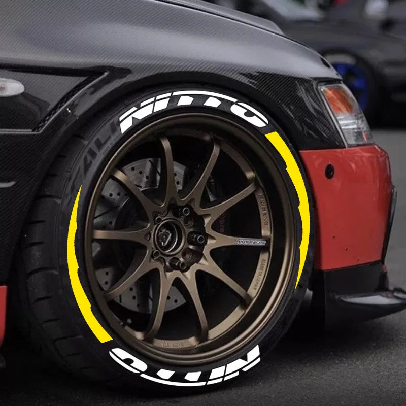 For 4 Tire Tire Letters Stickers Tyre Lettering Wheel Logo