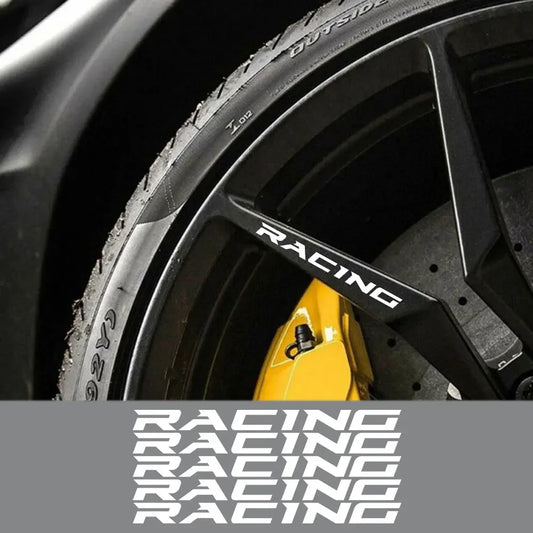 For Fiat VW BMW Kia Ford 5PCS Wheels Rim Stickers Racing Vinyl