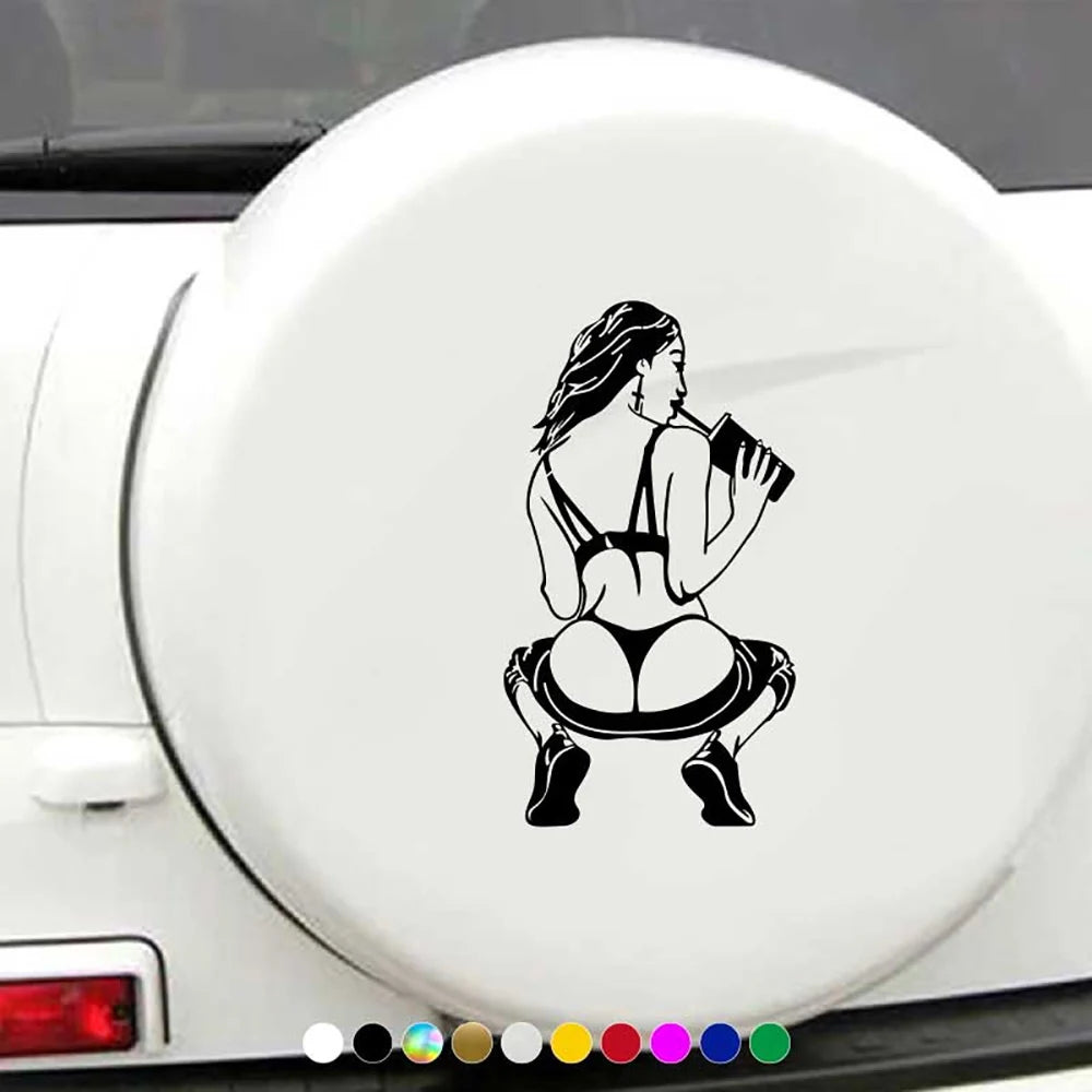 Drinking Attractive Girl Stickers Waterproof Vinyl Decal