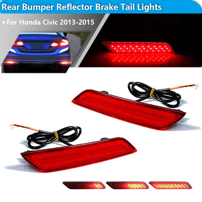 For 2013-2015 Honda Civic Sedan Function 2PCS Red Bumper