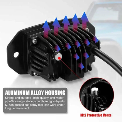 Red Inch Flush Mount Pod Off Road Driving Work