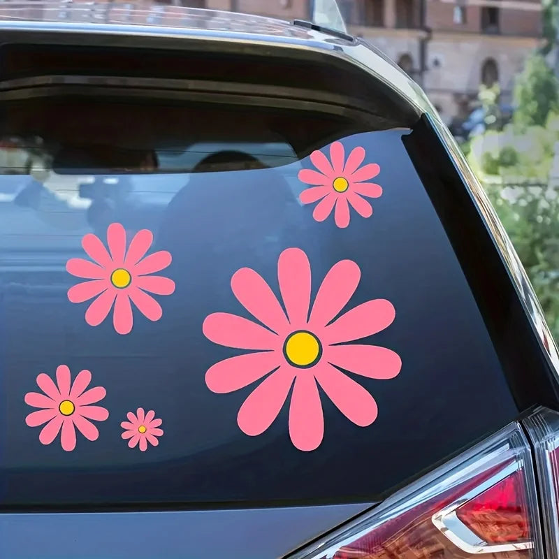For Auto Rear Window Creative 5PCS self-adhesive Daisy Stickers