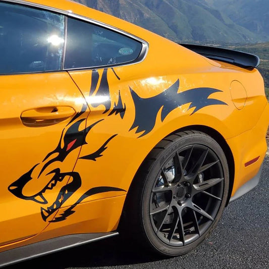 Large Size Stickers Coyote Wolf Grunge Design Vinyl Decals